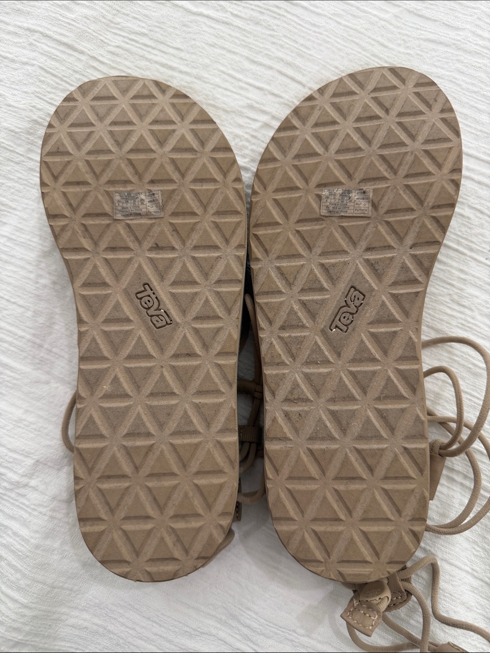 Teva Women's Beige Lace-Up Gladiator Sandals - Picture 2 of 2